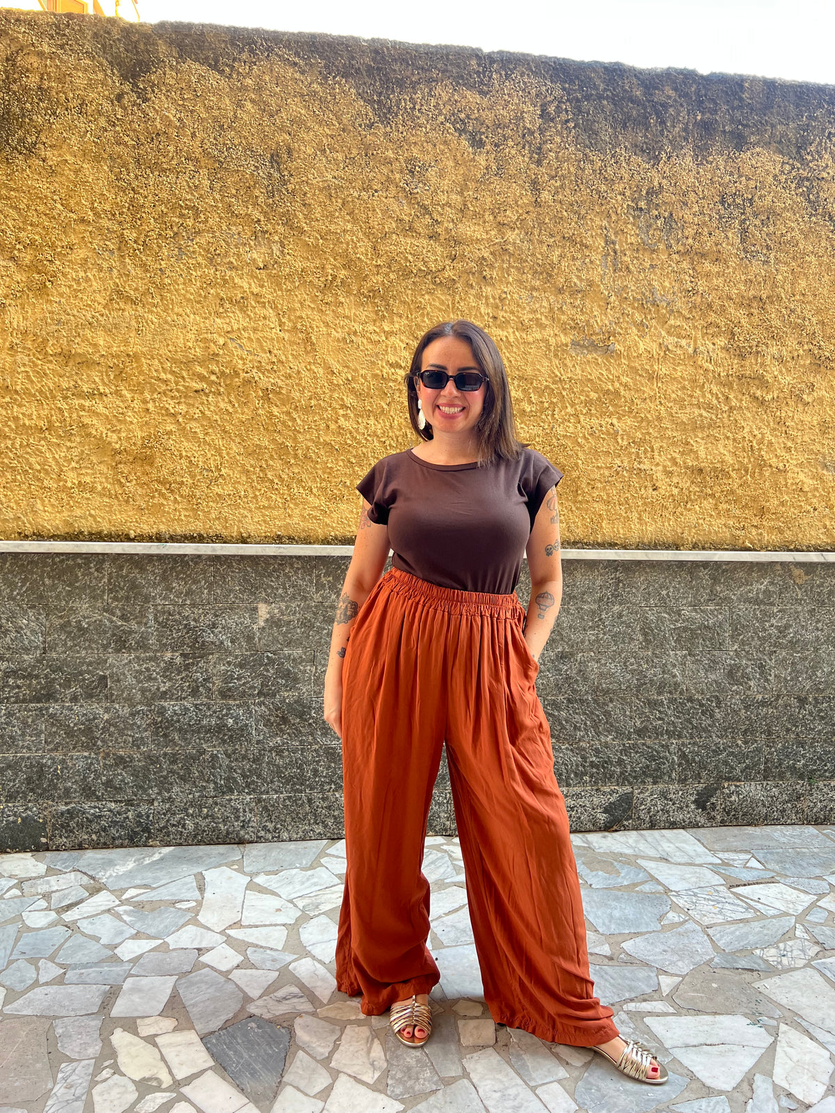 Pantaloni Penelope Mattone