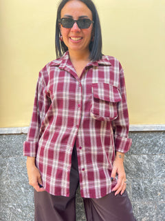 Camicia Quadri Bordeaux 111342