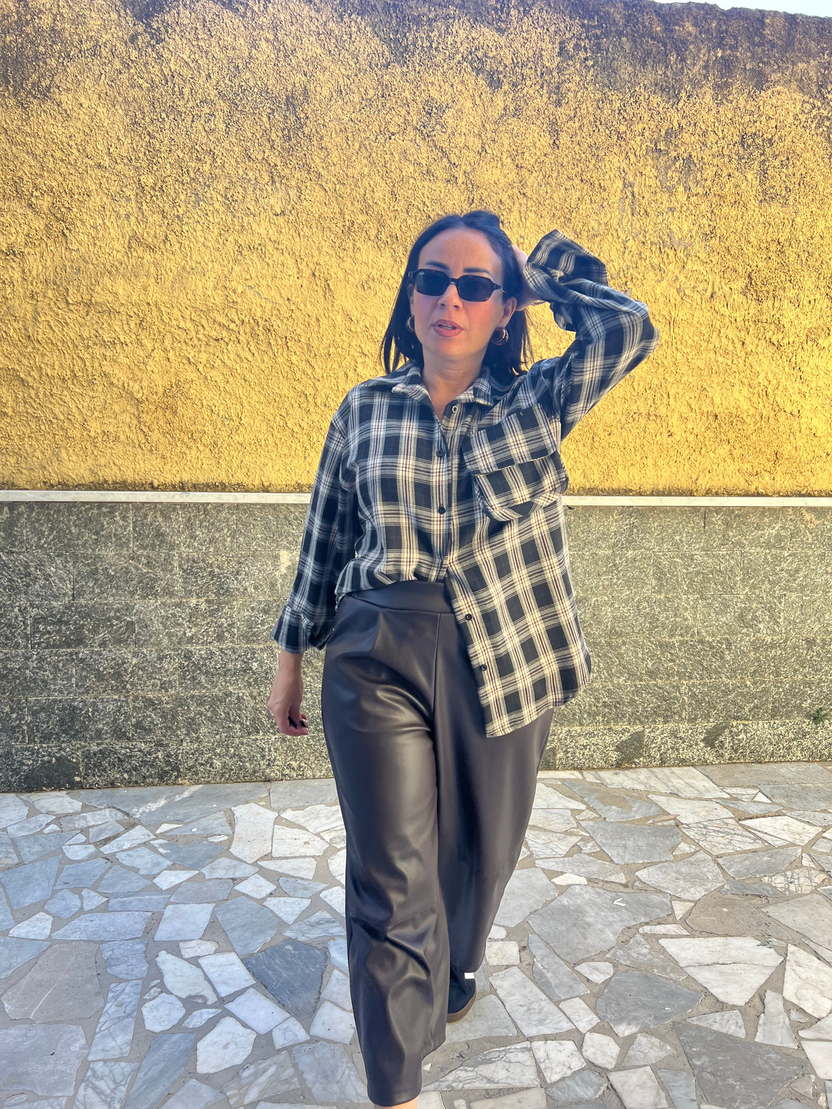 Pantaloni ecopelle Marroni 91098