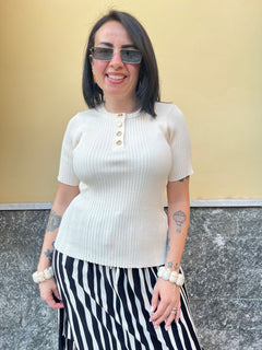 Maglia Filo Bottoni Oro