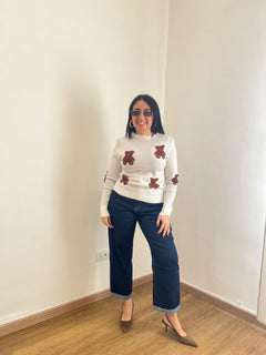 Pull teddy Bianco 72878