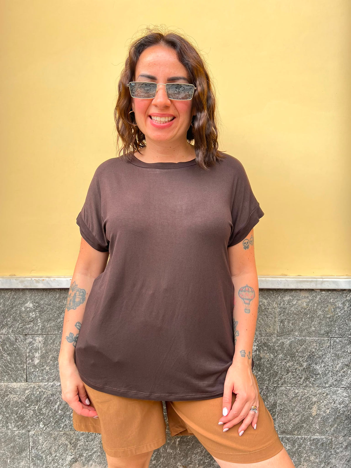 Shirt Girocollo 35427 Marrone