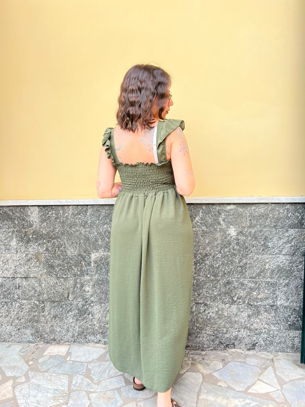 Abito Fru Fru Verde Militare