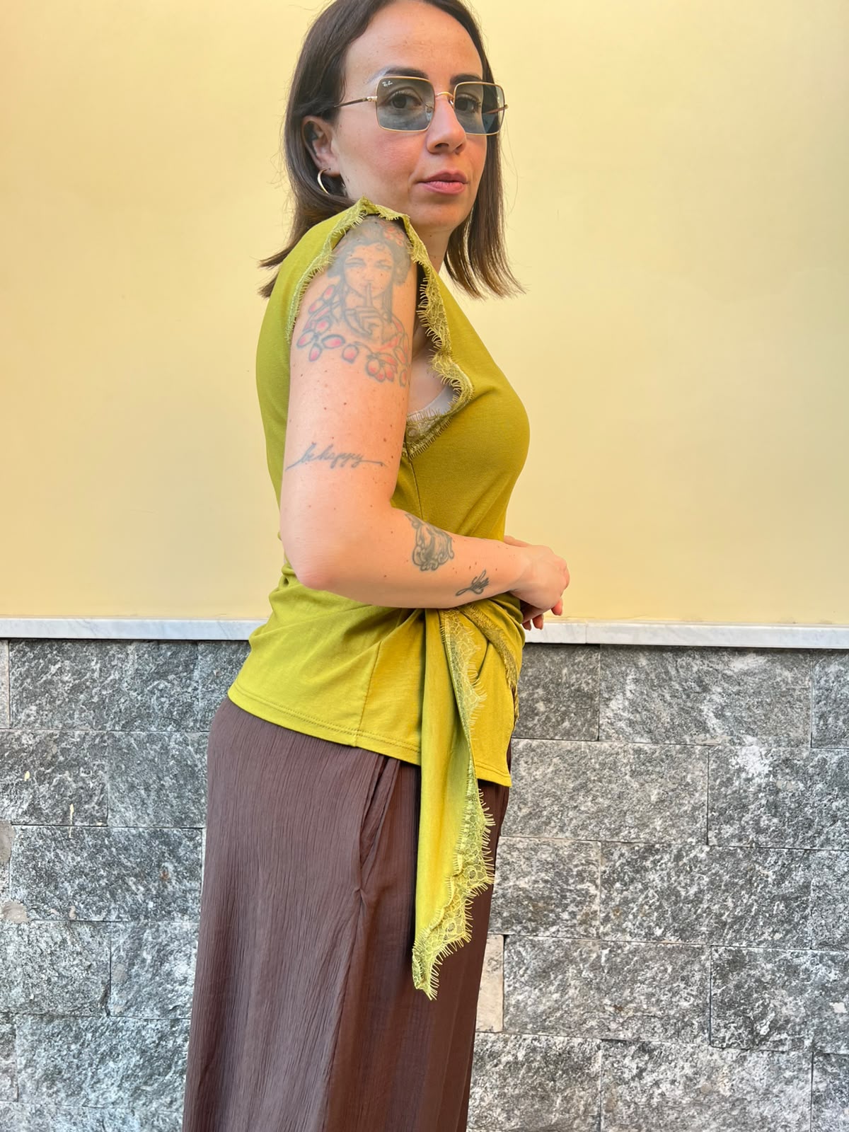 Maglia Merletto Lime 6732
