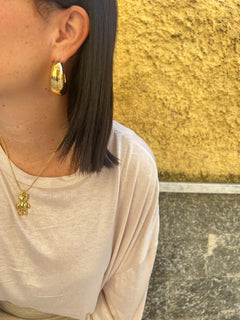 Orecchini Cerchio Doppio Oro 35427