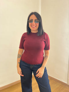 Pull Frange Bordeaux  42512