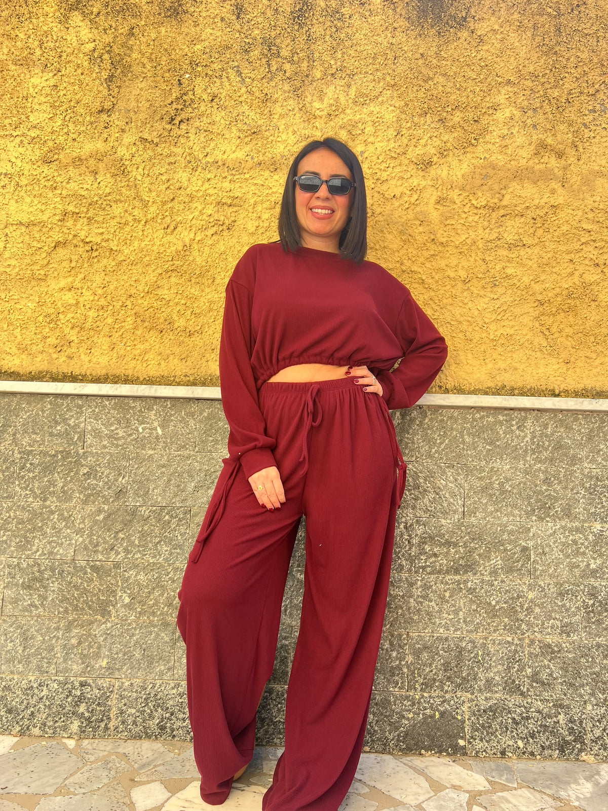 Pantaloni Costine Bordeaux 52634