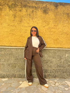 Completo Righe Marrone