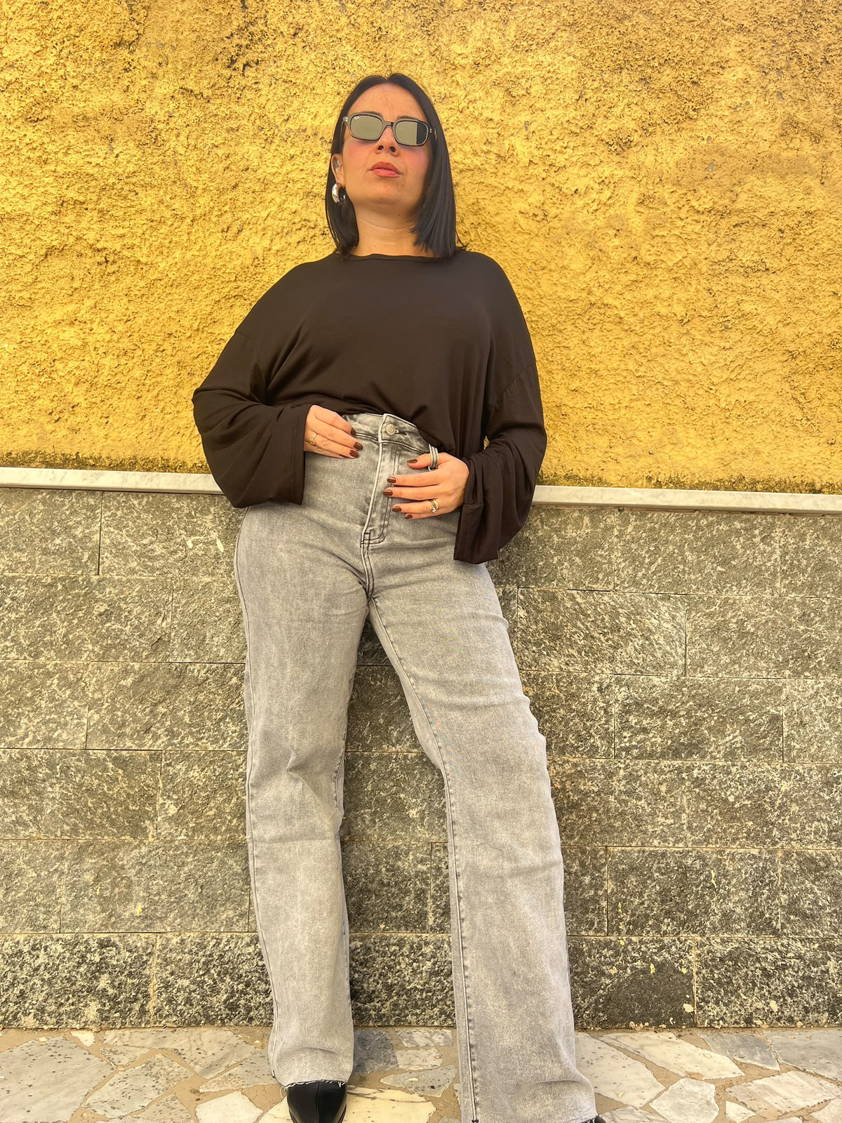 Jeans palazzo8796 grigio MG-710