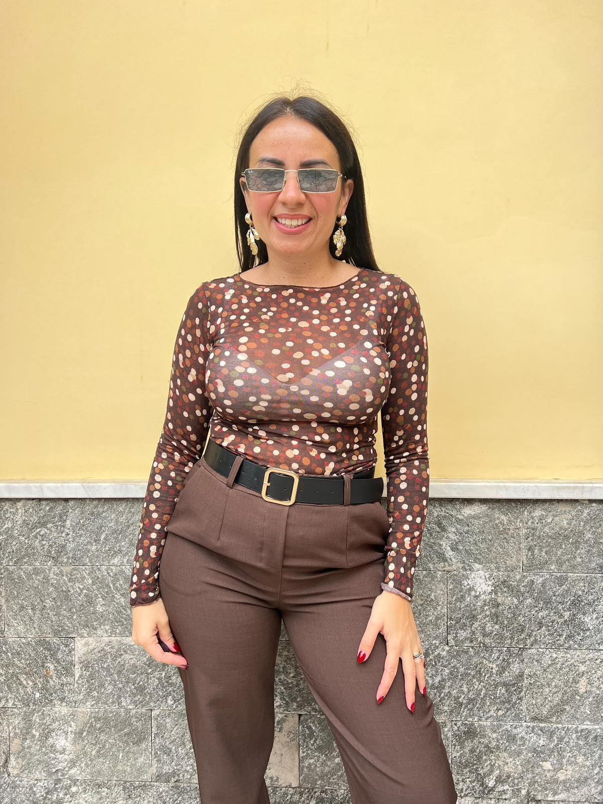 Maglia Misto Cashmere Tris Poic Cioccolato 7854