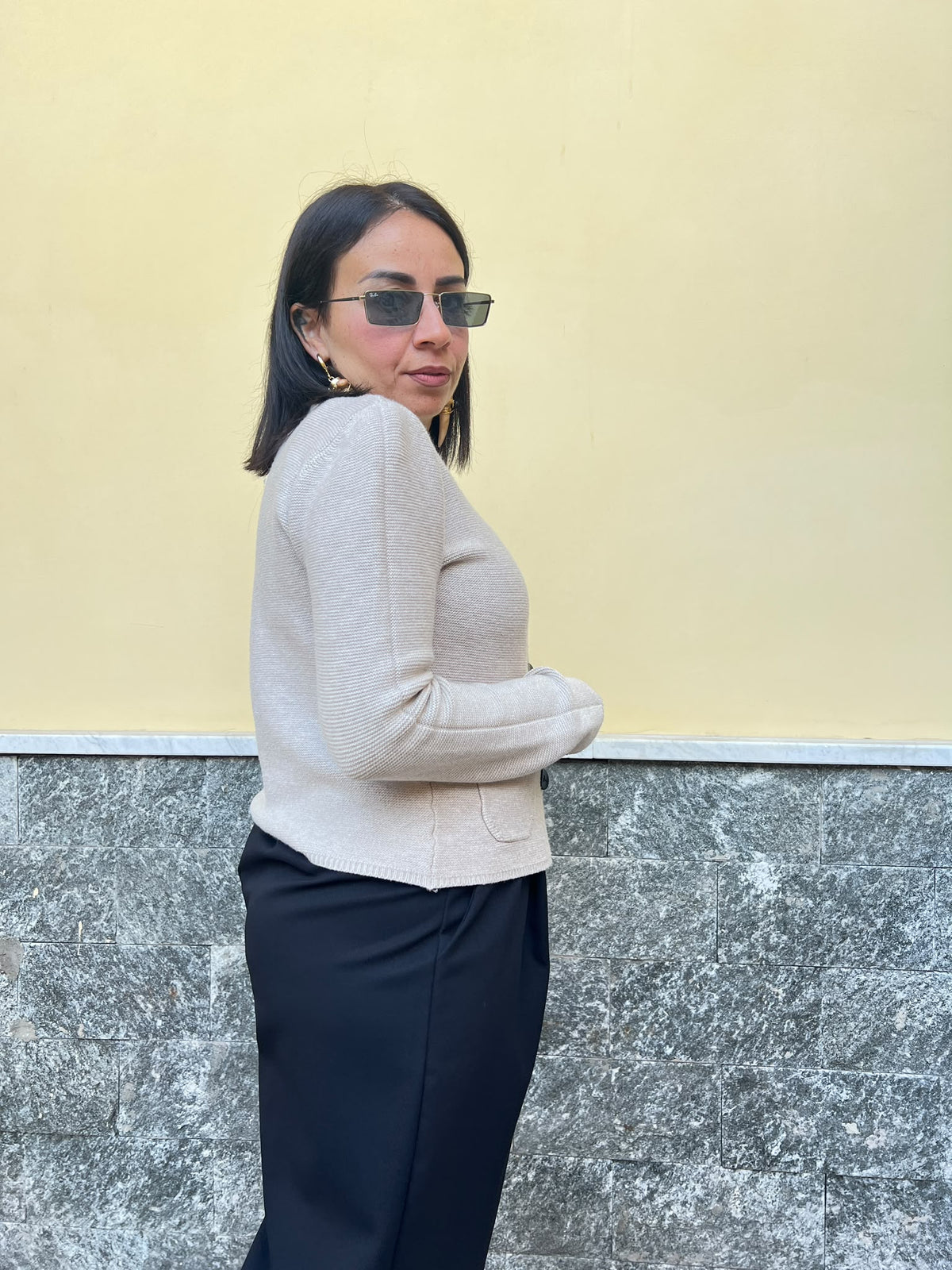 Cardigan doppio petto Melange 10501281