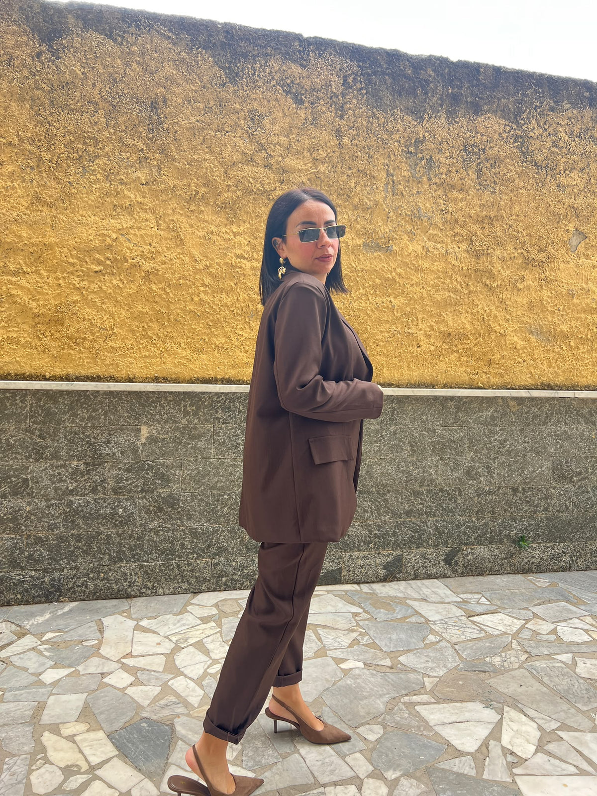 Pantaloni Giulia Marrone 55671