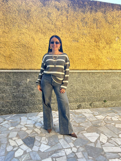 Jeans piegone Grigio 8976
