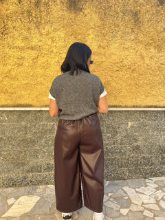 Pantaloni ecopelle Bordeaux 91098