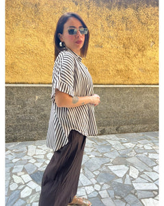 Camicia Righe Marrone 65793