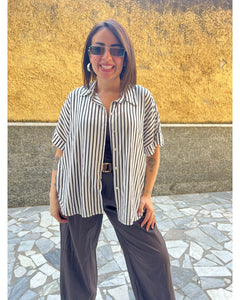 Camicia Righe Marrone 65793