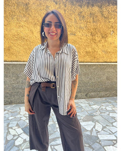Camicia Righe Marrone 65793