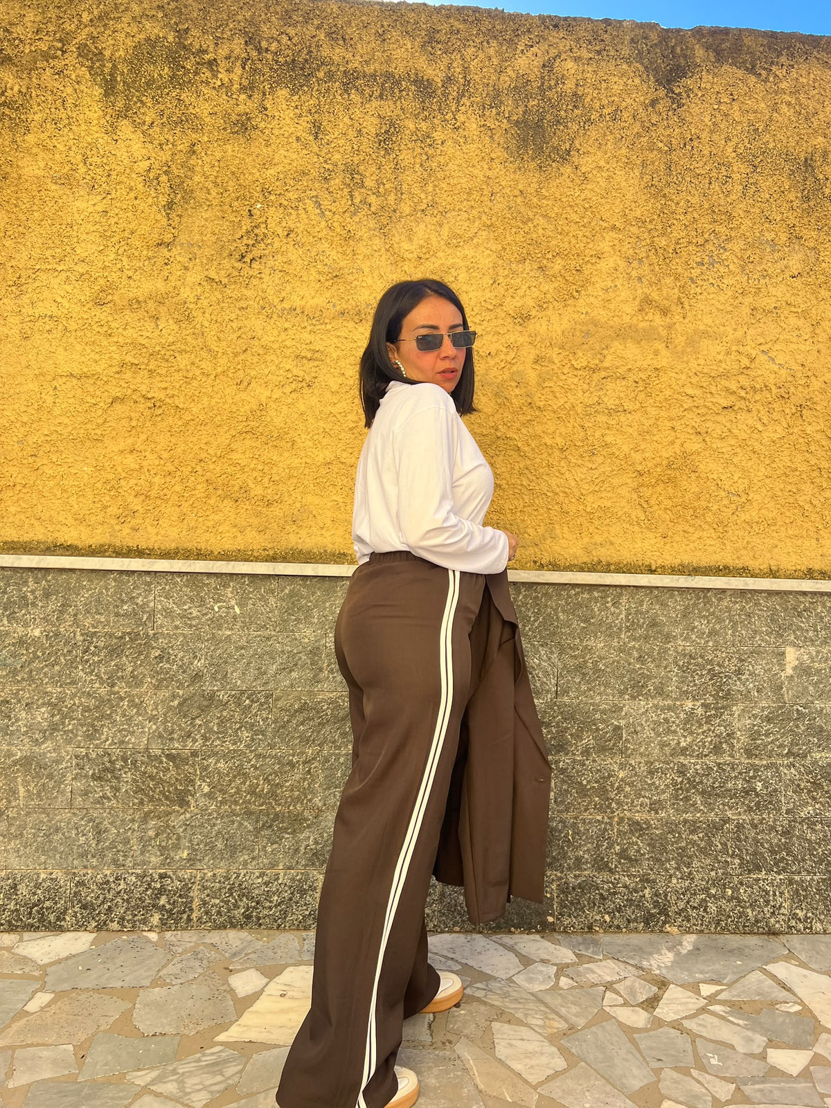 Completo Righe Marrone