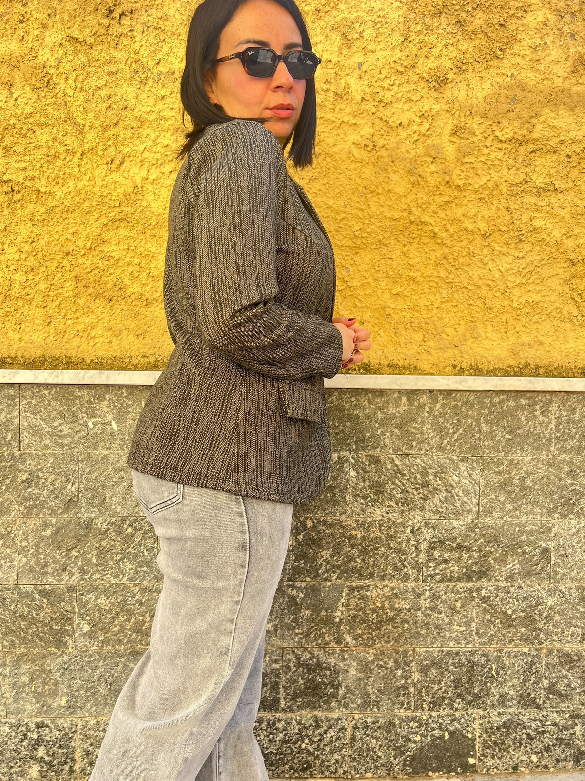 Giacca micro brillantini Nera 111342