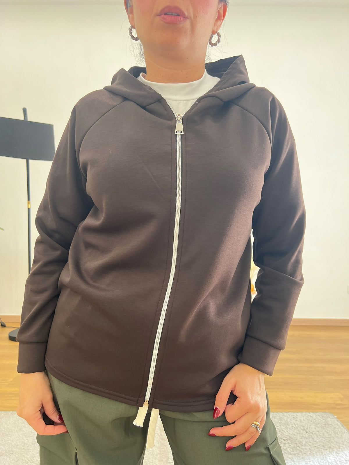 Felpa Cappuccio Marrone