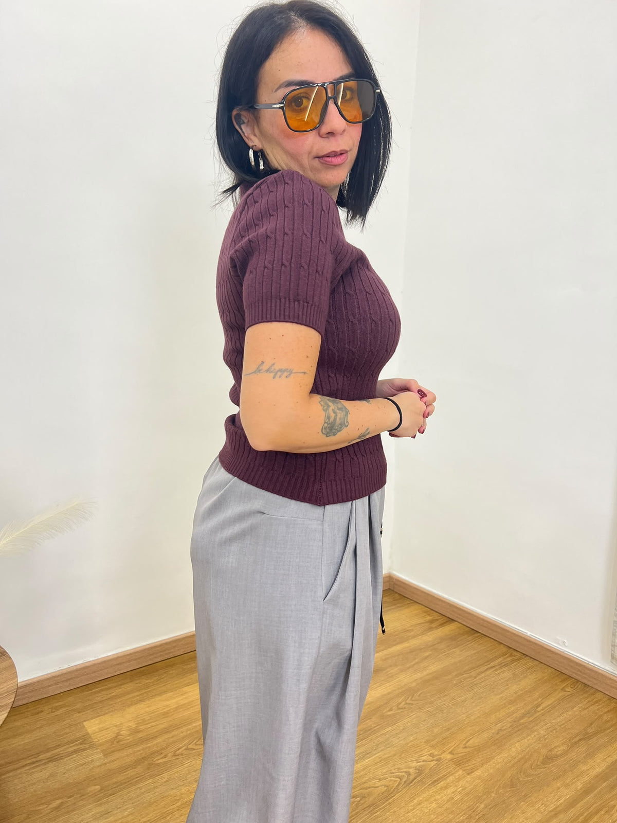 Pull trecce Vino 6732