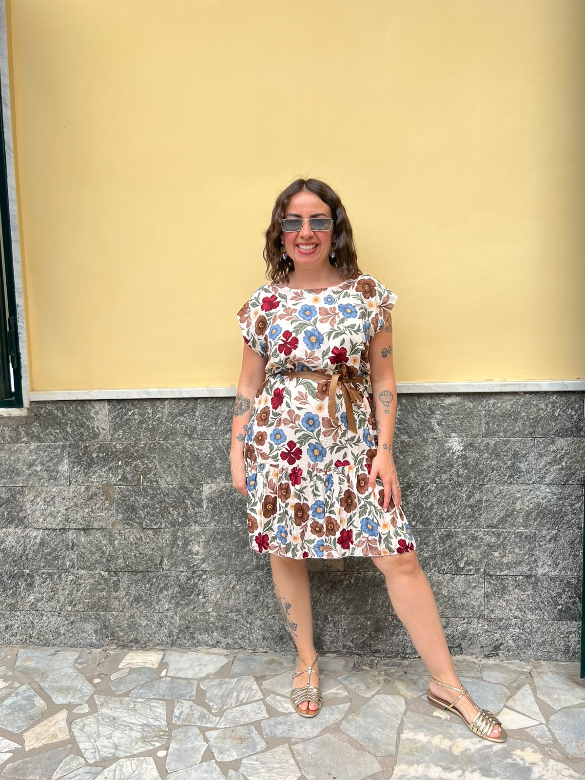 Abito Fiore Marrone 75915