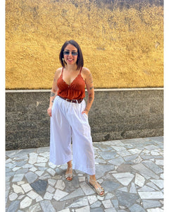 Pantaloni Piegone Bianco 8976