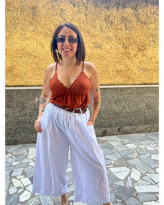Pantaloni Piegone Bianco 8976