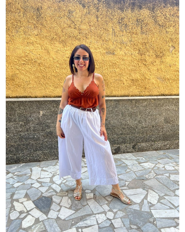 Pantaloni Piegone Bianco 8976